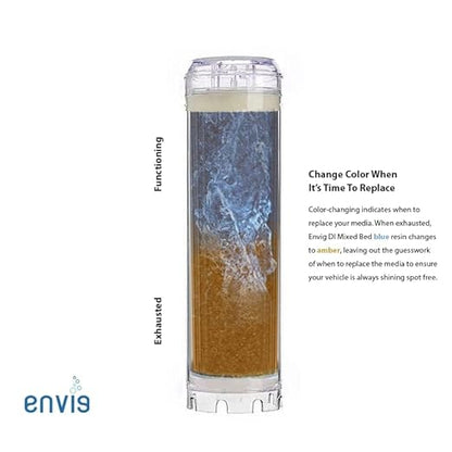 Envig CarShine Sleek Deionization Car Wash System with Bypass Valve and Color Changing DI Resin for Splotless Mobile Detailing (Assembled)