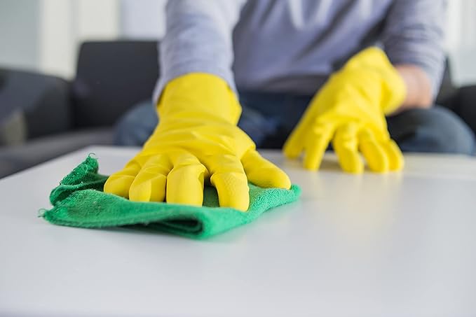 SteadMax 3/6 Pairs Cleaning Gloves, Reusable Natural Rubber Dish Gloves, Non-Slip Gloves for Kitchen and Household