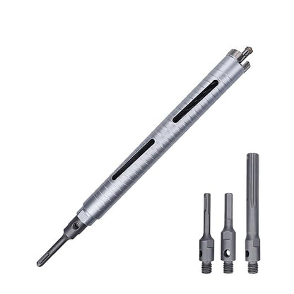 1-1/8 inch Diamond Dry Core Drill Bit, 10" Drilling Depth, 5/8"-11 Thread Core Drill Bit for Concrete Masonry Brick Block, Includes 3 Adapters SDS Plus, SDS Max and Hex (1-1/8 inch)