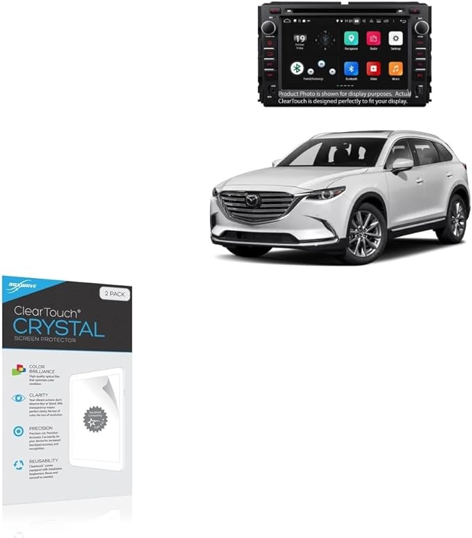BoxWave Screen Protector Compatible with Mazda 2020 CX-9 (7 in) - ClearTouch Crystal (2-Pack), HD Film Skin - Shields from Scratches
