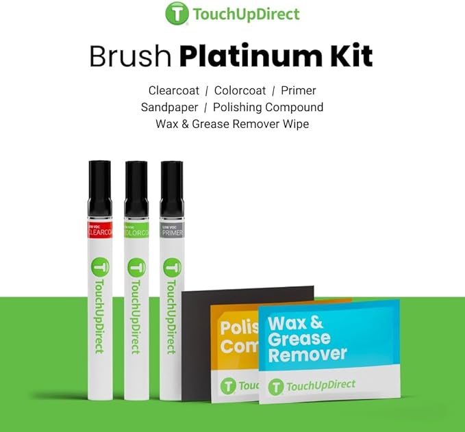 TouchUpDirect Z2 Frozen White Compatible with Ford Exact Match Touch Up Paint Brush - Platinum Kit