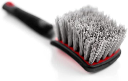 Detail Factory - ProGrip Tire Brush - Ergonomic ProGrip Handle, Stiff Synthetic Bristles, Ergonomic Design, Clean Your Tires with Ease - Red