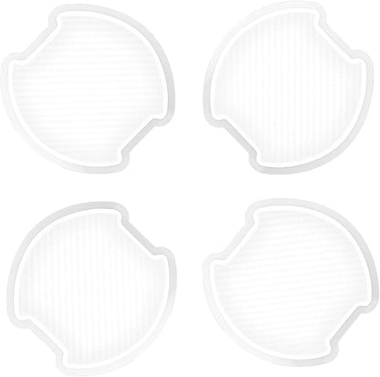 WORCAS 4Pcs Universal 3D Carbon Fiber Car Door Handle Paint Scratch Protector Sticker Auto Door Handle Cups Protective Pad(L)