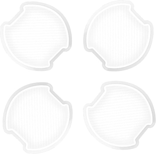 WORCAS 4Pcs Universal 3D Carbon Fiber Car Door Handle Paint Scratch Protector Sticker Auto Door Handle Cups Protective Pad(L)