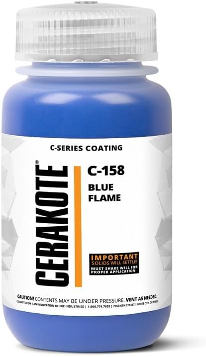 CERAKOTE® ( AIR CURE C-SERIES BLUE FLAME [ 4oz ] C-158T Performance Ceramic Technology + Color on All- Metals, Polymers + More