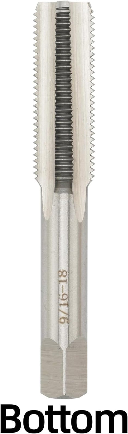 9/16"-18 UNC Hand Tap Right Hand, 9/16 x 18 Threading Hand Tap 3Pcs