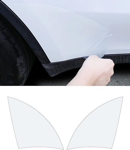 Clear Paint Protective Film Shields, 8 Mil Thick Pre-Cut PPF, Lower Front Door Bra Decal Compatible With Tesla Model Y (Clear Rear Door Film 2 Pcs)