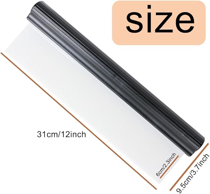 Car Squeegee 12 Inch Flexible T-Bar Water Blade, Car Drying Water Silicone Squeegee for Car, Windshield, Glass, Window, Mirror, Bathroom (Black)