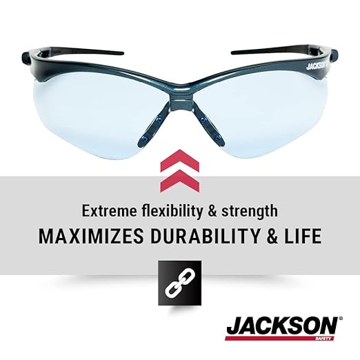 Jackson Safety SG Safety Glasses – Eye Protection for Men and Women – ANSI Z87.1 (Pack of 12)