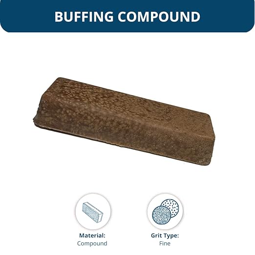 Benchmark Abrasives Buffing Compound for Cutting Removing Scratches on Brass Aluminum Pewter, Non-Ferrous Metals, Wood, Stainless Steel, 1 Pound Bar (Brown Tripoli)
