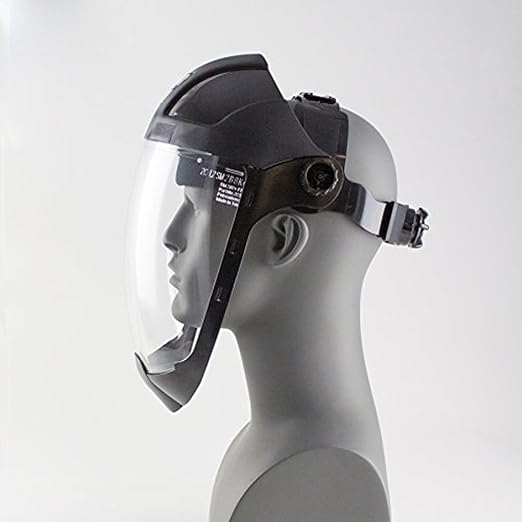 Sellstrom DP4 Face Shield - Lightweight Mask with High Impact Chin Guard, Crown & Ratchet Headgear for Work, Grinding, Cutting - ANSI Z87.1 - Anti Fog Polycarbonate Window