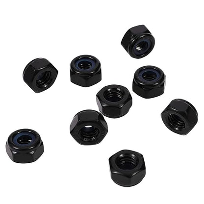 MewuDecor 5/16-18 Nylon Insert Hex Lock Nuts Locknuts, 304 Stainless Steel 18-8, Black Oxide, 100 PCS