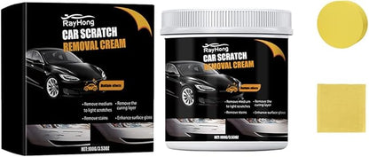 Wax Polishing Compound & Scratch Remover,Scratch Repair Wax for Car,Premium Car Scratch Remover Kit with Wipe & Sponge,White (Paste)