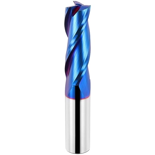 EANOSIC Upcut Spiral Router Bit 3-Flute with 1/2” Shank, 1/2” Cutting Diameter, 1-1/4” Cutting Length, Carbide CNC Router Bits End Mill for Wood Mortises Carving Engraving(3 Inch OVL)
