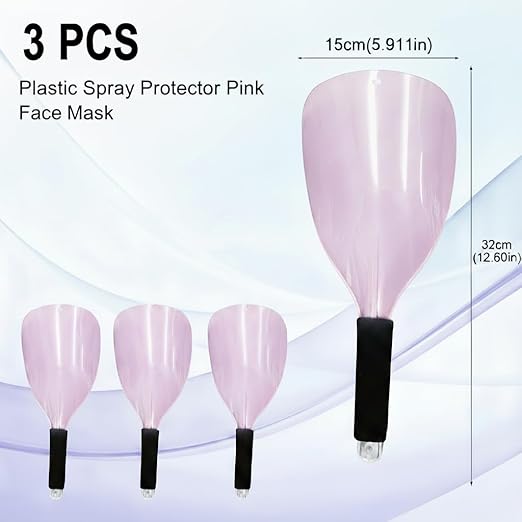 Oahtzy Face Shield for Hairspray, 3Pack Barber Salon Face Shield Reusable Protective Cover for Hairdressing Makeup Protector (Pink)