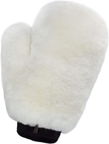 Gracefur Ultra-Soft Car Wash Mitt Double-Sided Sheepskin Wash Mitt, Scratch-Free Detailing Lambswool Wash Mitt Extra Large Size Cleaning Gloves for Cars (Fingers, White)