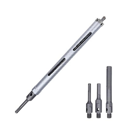 1 inch Diamond Dry Core Drill Bit, 10" Drilling Depth, 5/8"-11 Thread Core Drill Bit for Concrete Masonry Brick Block, Includes 3 Adapters SDS Plus, SDS Max and Hex (1 inch)