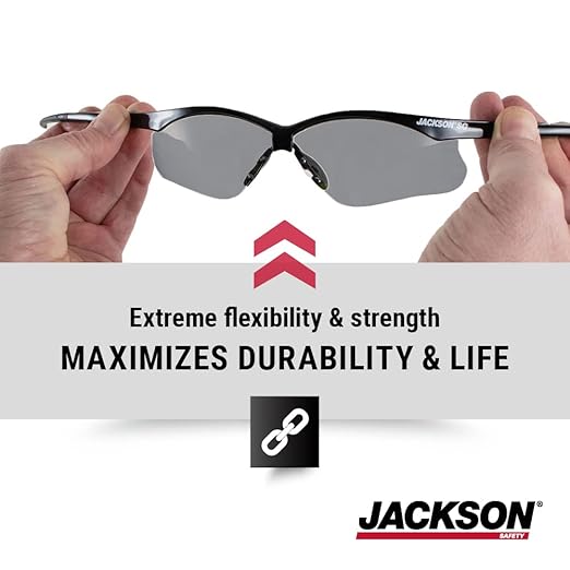 Jackson Safety SG Safety Glasses – Eye Protection for Men and Women – ANSI Z87.1 (Pack of 12)