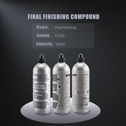Final Finish Polishing Compound, SPTA 16.91oz (500ml) Polishing Compound Car Scratch & Swirl Remover Rubbing Compound & Finishing Polish Buffing Compound Swirl Remover for Automotive Paint Correction