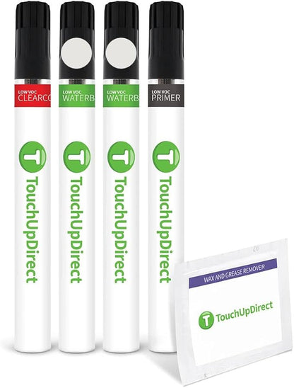 TouchUpDirect AZ/M7446A Star White Metallic Tricoat Compatible with Ford Exact Match Touch Up Paint Brush - Preferred Kit