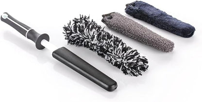 Detail Factory - Wheel Brush Mini with Interchangeable Microfiber Covers - Ultra-Soft Cleaning, Washing and Detailing Wheels, Tires, and Rims - Black Ice