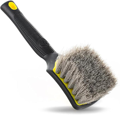 Detail Factory - ProGrip Tire Brush - Ergonomic ProGrip Handle, Stiff Synthetic Bristles, Ergonomic Design, Clean Your Tires with Ease - Live Wire