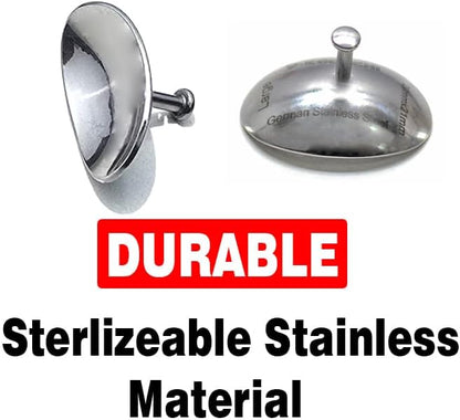 Kodachi Corneal Eye Shield Protector - Stainless Steel, Both Sides Mirror Finish, Large 29 X 21mm, Set of 2 Pcs, Silver Colour