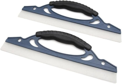 2Pcs Silicone Car Water Blade Dryer Squeegee Window Glass Scraper Cleaner Tool -(Plastic & Silicone) 901-81508