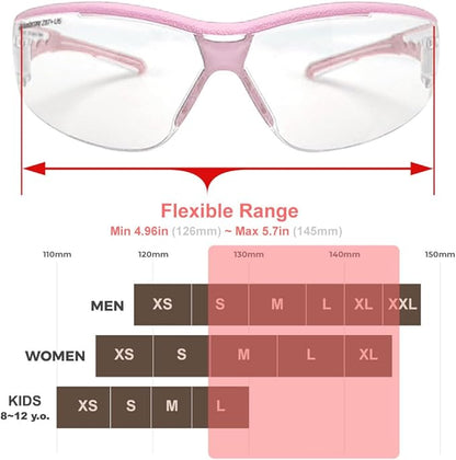 HTS HUNTERSKY Super Flexible Lightweight Anti Fog Wrap-Around U6 Clear Shooting Safety Glasses with ANSI Z87.1 Scratch Resist