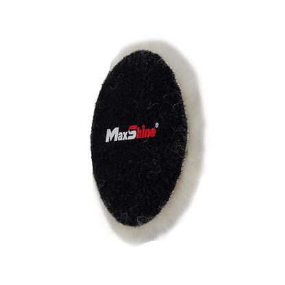 Maxshine 5" Universal Wool Buffing Polishing Pad – 100% Natural Wool with Hook & Loop – Professional Pad for Paint Correction & Oxidation Removal – DA & Rotary Compatible (125mm)