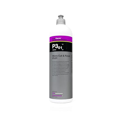 Koch-Chemie - Micro Cut & Finish Polishing Compound with Carnauba Wax - Permanent Removal of Holograms, Fine Scratches & Sanding Marks; Long Term Sealing; Non-Fugitive Silicones (1 Liter)