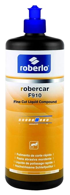 ROBERCAR F910 Fine Cut Liquid Compound - Premium Buffing, Cutting, & Polishing Compound for Automotive Paint Restoration, Polishing Kit - 1KG - High-Gloss Finish