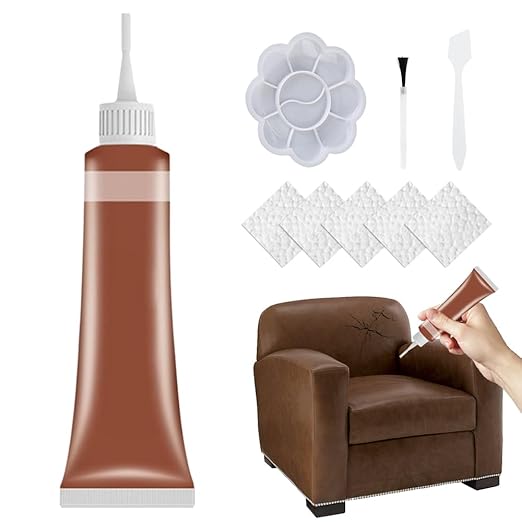 2026 Upgraded Advanced Leather Repair Gel, Multifunctional Leather Repair Kit for Car Seat, Vinyl Repair Kits for Couch Jacket Furniture (Maroon)