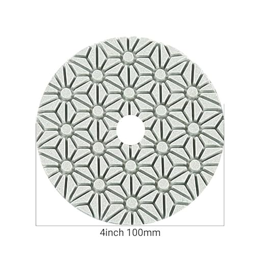 LOZLIN 4PCS 4 Inch 3 Steps Water-Worn Wet Polishing Pad Sharp Flexible 100mm Diamond Polishing Pads for Granite Marble Stone Concrete Sanding Disc