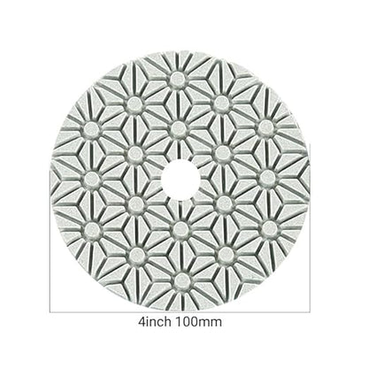 LOZLIN 4PCS 4 Inch 3 Steps Water-Worn Wet Polishing Pad Sharp Flexible 100mm Diamond Polishing Pads for Granite Marble Stone Concrete Sanding Disc