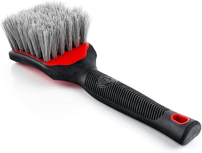 Detail Factory - ProGrip Tire Brush - Ergonomic ProGrip Handle, Stiff Synthetic Bristles, Ergonomic Design, Clean Your Tires with Ease - Red