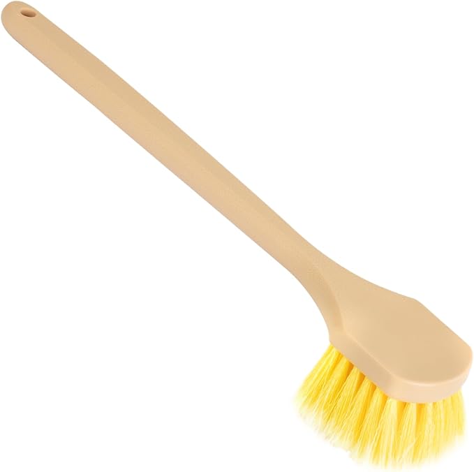 Mr. Detroit - 20" Long Handle Wash Brush w/Heavy Duty Scrub Brush with Non-Slip Long Handle for All Wheels Tire, Like Automobile, Motorcycle, Bicycle and Ship