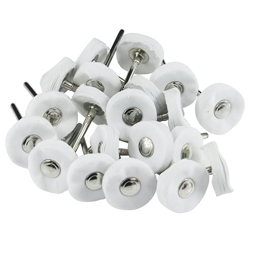 Luo ke 20 Pcs Little Buffing Wheel, 1/8 Inch Cloth Polishing Wheel for Rotary Tools Includes Dremel (White)