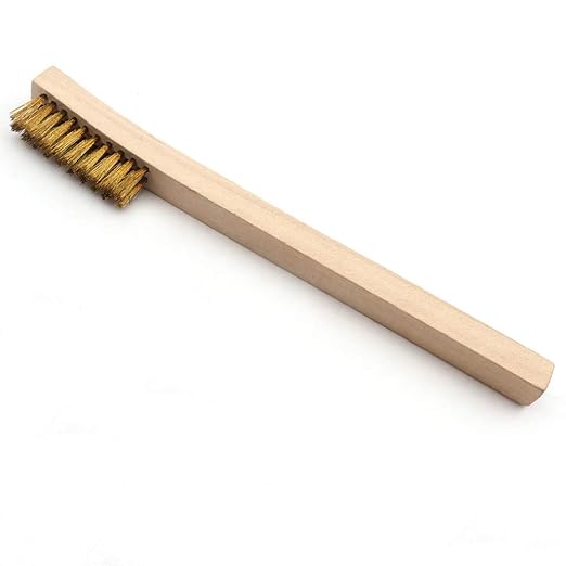 Wire Brush Set 12Pcs,Small Detailing Wire Scratch Brushes for Cleaning, Brass/Stainless Steel Bristles with 8" Curved Wood Handle for Metal Rust Remover,Paint, Dirt, Paint Scrubbing