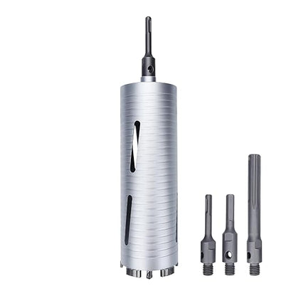 3-1/4 inch Diamond Dry Core Drill Bit, 10" Drilling Depth, 5/8"-11 Thread Core Drill Bit for Concrete Masonry Brick Block, Includes 3 Adapters SDS Plus, SDS Max and Hex (3-1/4 inch)