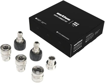 Active M22-14mm Pressure Washer Quick Connect Kit, 304 Stainless Steel M22-14mm to 3/8" Male to Female Quick Disconnect Kit for Power Washer Assembly