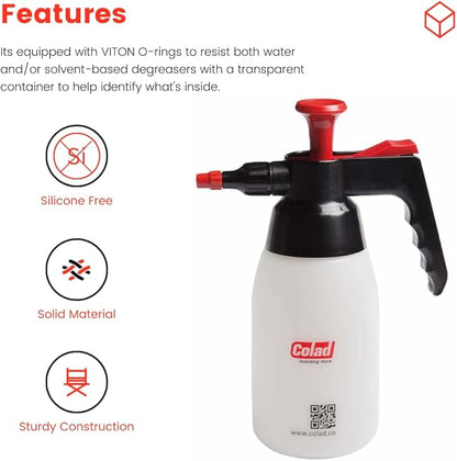 Colad Adjustable Multipurpose Hand Pump Spray 1000ml -for Car Detailing, Surface Prep, and More