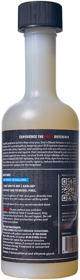 Doc’s DEFGUARD DEF Additive & Booster – Diesel Exhaust Fluid Treatment | Cleans & Prevents Crystal Build-Up | SCR System Cleaner & Stabilizer – 1-Pack (8 oz)