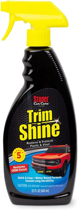 Stoner Car Care 92034 Trim Shine – Vinyl and Plastic Protectant for Interior and Exterior Detailing, Restores OEM Color, Adds Shine, UV and Water Protection, Non-Greasy, Fast-Drying – 22 fl oz