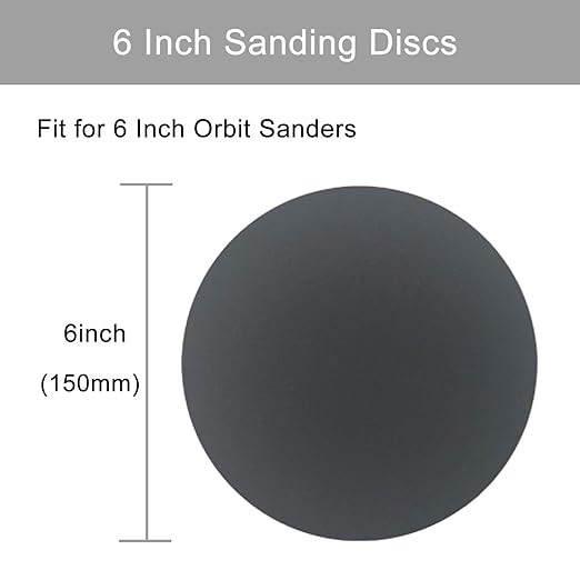 6 Inch 50 Pcs Wet Dry Sanding Discs Hook and Loop, 320 Grit Sandpaper Automotive Wood Metal Polishing & Sanding, Silicon Carbide Sand Paper for Random Orbital Sander (Grit 320)
