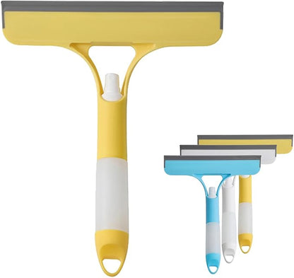 3PCS 3-in-1 Car Spray Squeegee with Scraper & Scrubber | Window Cleaning Tool for Shower Glass, Car & Home | Multi-Purpose Cleaning Kit for Kitchen