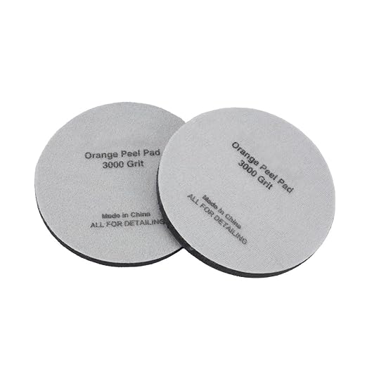 Maxshine 5.3" Universal 2-Pack Orange Peel Remover Purple Velvet Polishing Pads – 3000 Grit (135mm) – Hook & Loop for Polisher Plate – Professional Paint Refining & Detailing Pad