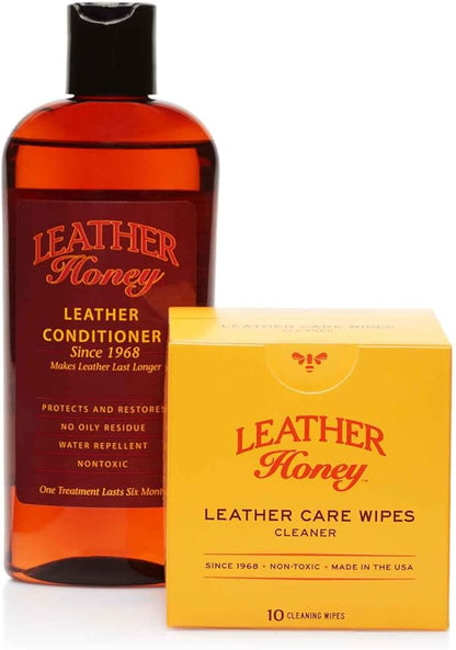 Leather Honey Cleaner Wipes with 8oz Conditioner