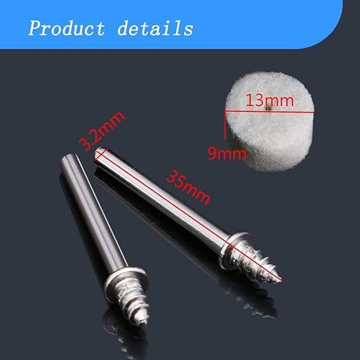 Luo ke 100 Pcs Wool Polishing Kits, 1/8'' Shank Compressed Wool Felt Polishing bits for Dremel Rotary Tool (Point Size: 1/2'')