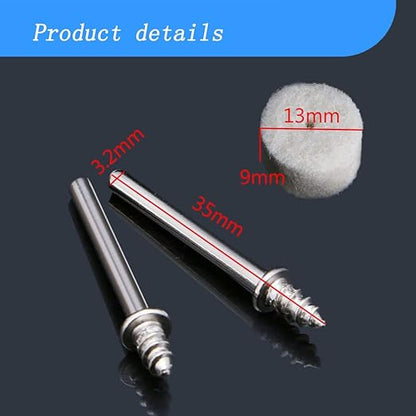 Luo ke 100 Pcs Wool Polishing Kits, 1/8'' Shank Compressed Wool Felt Polishing bits for Dremel Rotary Tool (Point Size: 1/2'')